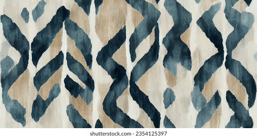 Motif ethnic handmade beautiful Ikat art.Ikat ethnic tribal, boho colors  seamless wallpaper. Ethnic Ikat abstract background art.Illustration for greeting cards, printing and other design project.