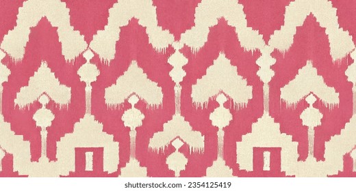 Motif ethnic handmade beautiful Ikat art.Ikat ethnic tribal, boho colors  seamless wallpaper. Ethnic Ikat abstract background art.Illustration for greeting cards, printing and other design project.