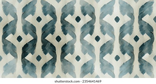 Motif ethnic handmade beautiful Ikat art.Ikat ethnic tribal, boho colors  seamless wallpaper. Ethnic Ikat abstract background art.Illustration for greeting cards, printing and other design project.