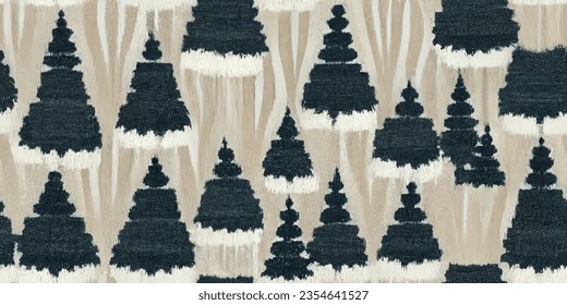 Motif ethnic handmade beautiful Ikat art.Ikat ethnic tribal, boho colors  seamless wallpaper. Ethnic Ikat abstract background art.Illustration for greeting cards, printing and other design project.