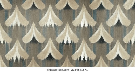 Motif ethnic handmade beautiful Ikat art.Ikat ethnic tribal, boho colors  seamless wallpaper. Ethnic Ikat abstract background art.Illustration for greeting cards, printing and other design project.