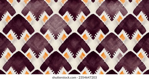 Motif ethnic handmade beautiful Ikat art.Ikat ethnic tribal, boho colors  seamless wallpaper. Ethnic Ikat abstract background art.Illustration for greeting cards, printing and other design project.