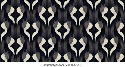 Motif ethnic handmade beautiful Ikat art.Ikat ethnic tribal, boho colors  seamless wallpaper. Ethnic Ikat abstract background art.Illustration for greeting cards, printing and other design project.