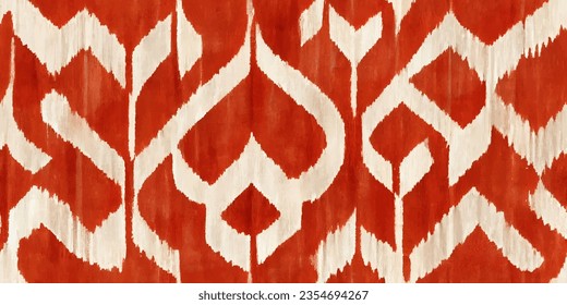 Motif ethnic handmade beautiful Ikat art.Ikat ethnic tribal, boho colors  seamless wallpaper. Ethnic Ikat abstract background art.Illustration for greeting cards, printing and other design project.