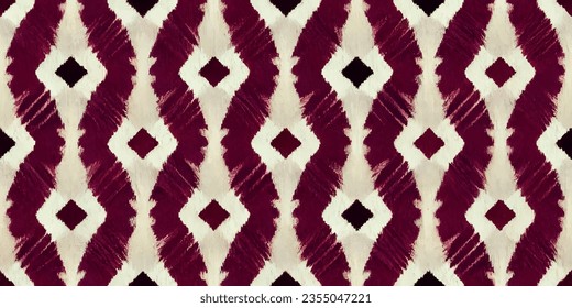 Motif ethnic handmade beautiful Ikat art.Ikat ethnic tribal, boho colors  seamless wallpaper. Ethnic Ikat abstract background art.Illustration for greeting cards, printing and other design project.