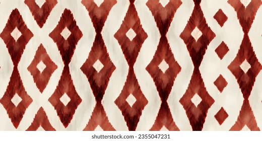 Motif ethnic handmade beautiful Ikat art.Ikat ethnic tribal, boho colors  seamless wallpaper. Ethnic Ikat abstract background art.Illustration for greeting cards, printing and other design project.