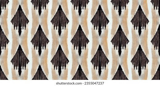 Motif ethnic handmade beautiful Ikat art.Ikat ethnic tribal, boho colors  seamless wallpaper. Ethnic Ikat abstract background art.Illustration for greeting cards, printing and other design project.