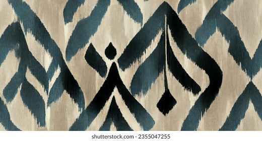 Motif ethnic handmade beautiful Ikat art.Ikat ethnic tribal, boho colors  seamless wallpaper. Ethnic Ikat abstract background art.Illustration for greeting cards, printing and other design project.