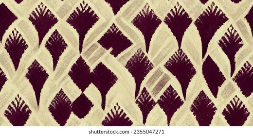 Motif ethnic handmade beautiful Ikat art.Ikat ethnic tribal, boho colors  seamless wallpaper. Ethnic Ikat abstract background art.Illustration for greeting cards, printing and other design project.