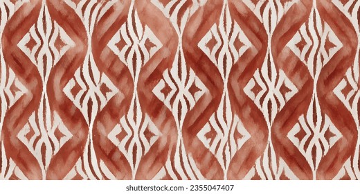 Motif ethnic handmade beautiful Ikat art.Ikat ethnic tribal, boho colors  seamless wallpaper. Ethnic Ikat abstract background art.Illustration for greeting cards, printing and other design project.