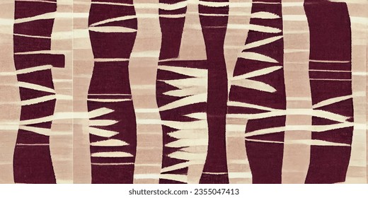 Motif ethnic handmade beautiful Ikat art.Ikat ethnic tribal, boho colors  seamless wallpaper. Ethnic Ikat abstract background art.Illustration for greeting cards, printing and other design project.