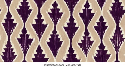 Motif ethnic handmade beautiful Ikat art.Ikat ethnic tribal, boho colors  seamless wallpaper. Ethnic Ikat abstract background art.Illustration for greeting cards, printing and other design project.