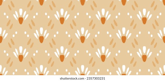 Motif ethnic handmade beautiful Ikat art. Ethnic abstract floral orange background art. folk embroidery, Peruvian, Indian, Asia, Moroccan, Turkey, and Uzbek style. Aztec geometric art ornament print.