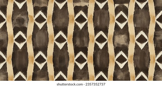 Motif ethnic handmade beautiful Ikat art.Ikat ethnic tribal, boho colors  seamless wallpaper. Ethnic Ikat abstract background art.Illustration for greeting cards, printing and other design project.