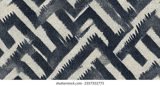 Motif étnico hecho a mano bello arte Ikat.Ikat de la etnia tribal, los colores boho son papel de pared sin costura. Arte de fondo abstracto de Ethnic Ikat.Ilustración para tarjetas de felicitación, impresión y otro proyecto de diseño.