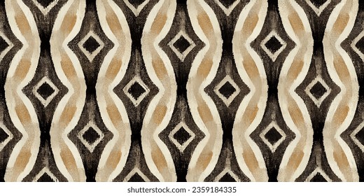 Motif ethnic handmade beautiful Ikat art.Ikat ethnic tribal, boho colors  seamless wallpaper. Ethnic Ikat abstract background art.Illustration for greeting cards, printing and other design project.