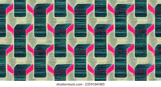 Motif ethnic handmade beautiful Ikat art.Ikat ethnic tribal, boho colors  seamless wallpaper. Ethnic Ikat abstract background art.Illustration for greeting cards, printing and other design project.