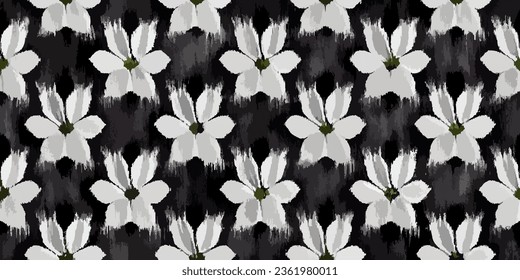 Motif ethnic handmade beautiful Ikat art.Ikat ethnic tribal, boho colors  seamless wallpaper. Ethnic Ikat abstract background art.Illustration for greeting cards, printing and other design project.