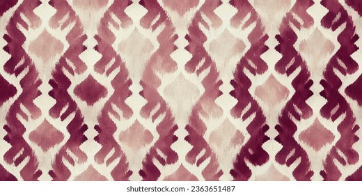 Motif ethnic handmade beautiful Ikat art.Ikat ethnic tribal, boho colors  seamless wallpaper. Ethnic Ikat abstract background art.Illustration for greeting cards, printing and other design project.