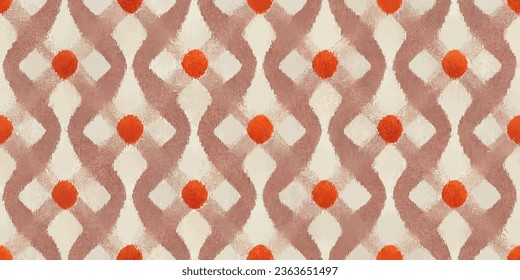 Motif ethnic handmade beautiful Ikat art.Ikat ethnic tribal, boho colors  seamless wallpaper. Ethnic Ikat abstract background art.Illustration for greeting cards, printing and other design project.