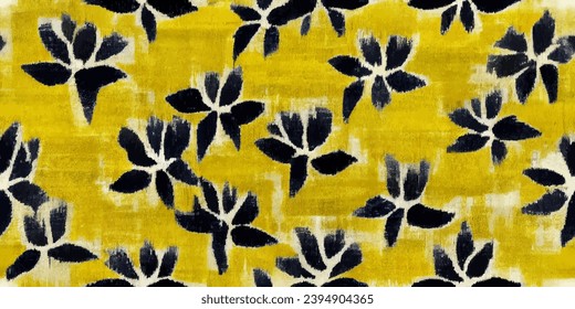 Motif ethnic handmade beautiful Ikat art.Ikat ethnic tribal, boho colors seamless wallpaper. Ethnic Ikat abstract background art.Illustration for greeting cards, printing and other design project.