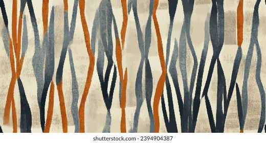 Motif ethnic handmade beautiful Ikat art.Ikat ethnic tribal, boho colors seamless wallpaper. Ethnic Ikat abstract background art.Illustration for greeting cards, printing and other design project.