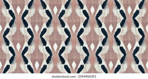 Motif ethnic handmade beautiful Ikat art.Ikat ethnic tribal, boho colors seamless wallpaper. Ethnic Ikat abstract background art.Illustration for greeting cards, printing and other design project.