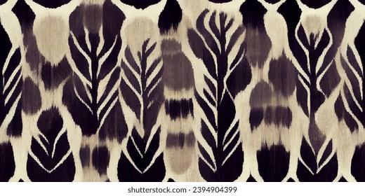 Motif ethnic handmade beautiful Ikat art.Ikat ethnic tribal, boho colors seamless wallpaper. Ethnic Ikat abstract background art.Illustration for greeting cards, printing and other design project.