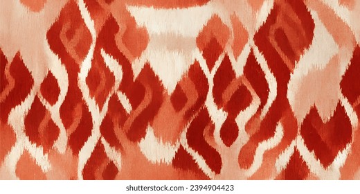 Motif étnico hecho a mano bello arte Ikat.Ikat de la etnia tribal, los colores boho son papel de pared sin costura. Arte de fondo abstracto de Ethnic Ikat.Ilustración para tarjetas de felicitación, impresión y otro proyecto de diseño.