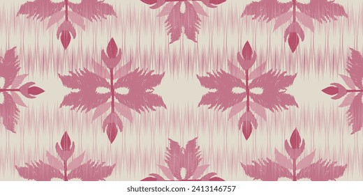 Motif ethnic handmade beautiful Ikat art. Ethnic abstract floral pink background art. folk embroidery, Peruvian, Indian, Asia, Moroccan, Turkey, and Uzbek style. Aztec geometric art ornament print.