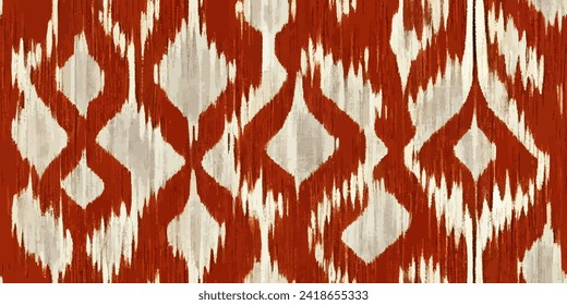 Motif ethnic handmade beautiful Ikat art.Ikat ethnic tribal, boho colors seamless wallpaper. Ethnic Ikat abstract background art.Illustration for greeting cards, printing and other design project.