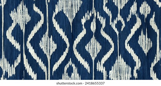 Motif ethnic handmade beautiful Ikat art.Ikat ethnic tribal, boho colors seamless wallpaper. Ethnic Ikat abstract background art.Illustration for greeting cards, printing and other design project.