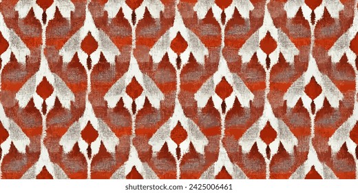 Motif ethnic handmade beautiful Ikat art. Ikat ethnic tribal, boho colors seamless wallpaper. Ethnic Ikat abstract background art. Illustration for greeting cards, printing and other design project.