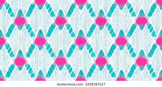 Motif ethnic handmade beautiful Ikat art. Ikat ethnic tribal, boho colors seamless wallpaper. Ethnic Ikat abstract background art. Illustration for greeting cards, printing and other design project.