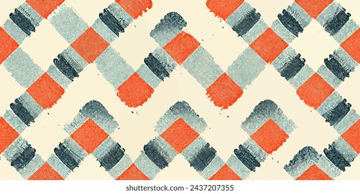 Motif ethnic handmade beautiful Ikat art.Ikat ethnic tribal, boho colors  seamless wallpaper. Ethnic Ikat abstract background art.Illustration for greeting cards, printing and other design project.