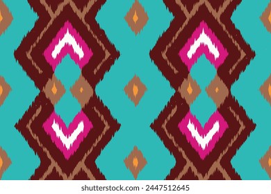 Motif ethnic handmade beautiful Ikat art. Ethnic abstract floral pink background art. folk embroidery, Peruvian, Indian, Asia, Moroccan, Turkey, and Uzbek style. Aztec geometric art ornament print.