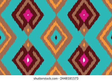 Motif ethnic handmade beautiful Ikat art. Ethnic abstract floral pink background art. folk embroidery, Peruvian, Indian, Asia, Moroccan, Turkey, and Uzbek style. Aztec geometric art ornament print.