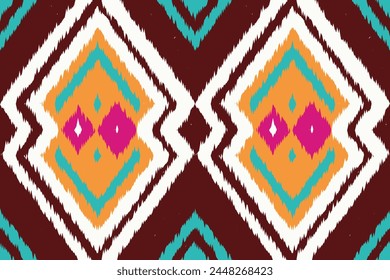 Motif ethnic handmade beautiful Ikat art. Ethnic abstract floral pink background art. folk embroidery, Peruvian, Indian, Asia, Moroccan, Turkey, and Uzbek style. Aztec geometric art ornament print.