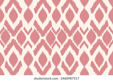 Motif ethnic handmade beautiful Ikat art. Ethnic abstract floral pink background art. folk embroidery, Peruvian, Indian, Asia, Moroccan, Turkey, and Uzbek style. Aztec geometric art ornament print.