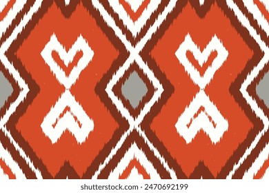 Motif ethnic handmade beautiful Ikat seamles.Ikat ethnic tribal, boho colors seamless wallpaper. Ethnic Ikat abstract background art.Illustration for greeting cards, printing and other design project.