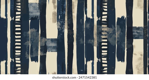 Motif ethnic handmade beautiful Ikat art.Ikat ethnic tribal, boho colors seamless wallpaper. Ethnic Ikat abstract background art.Illustration for greeting cards, printing and other design project.