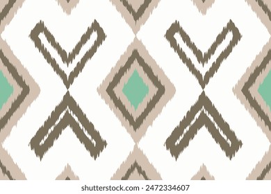 Motif ethnic handmade beautiful Ikat seamles.Ikat ethnic tribal, boho colors seamless wallpaper. Ethnic Ikat abstract background art.Illustration for greeting cards, printing and other design project.