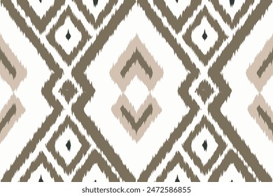 Motif ethnic handmade beautiful Ikat seamles.Ikat ethnic tribal, boho colors seamless wallpaper. Ethnic Ikat abstract background art.Illustration for greeting cards, printing and other design project.