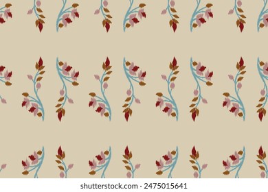 Motif ethnic handmade beautiful Ikat art. Ethnic abstract floral seamless pattern on background art. folk embroidery, Peruvian, Indian, Asia, Moroccan, Turkey, and Uzbek style. Aztec geometric art.