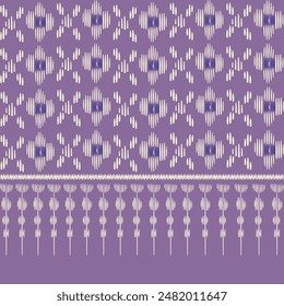 Motif ethnic handmade beautiful Ikat art. Ethnic abstract floral purple background art. folk embroidery, Peruvian, Indian, Asia, Moroccan, Turkey, and Uzbek style. Aztec geometric art ornament print.