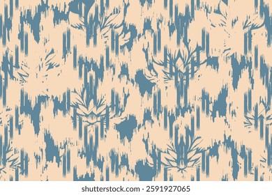 Motif ethnic handmade beautiful Ikat art.Ikat ethnic tribal, boho colors seamless wallpaper. Ethnic Ikat abstract background art.Illustration for greeting cards, printing and other design project.