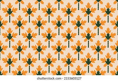 Motif ethnic handmade border beautiful art. Ethnic leaf floral background art. folk embroidery, Mexican, Peruvian, Indian, Asia, Moroccan, Turkey, and Uzbek style. Aztec geometric art ornament print.