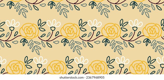 Motif ethnic handmade border beautiful art. Ethnic rose floral background art. folk embroidery, Mexican, Peruvian, Indian, Asia, Moroccan, Turkey, and Uzbek style. Aztec geometric art ornament print.