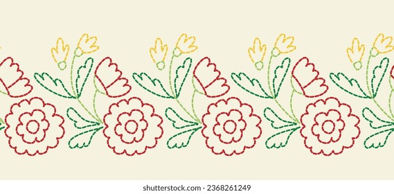 Motif ethnic handmade border beautiful art. Ethnic leaf floral background art. folk embroidery, Mexican, Peruvian, Indian, Asia, Moroccan, Turkey, and Uzbek style. Aztec geometric art ornament print.