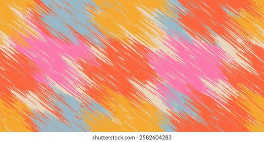 Motif ethnic handmade colorful Ikat seamless.Ikat ethnic tribal, boho colors seamless wallpaper. Ethnic Ikat abstract background art.Illustration for greeting cards, printing and other design project.